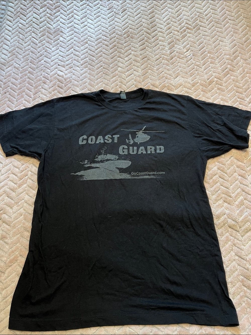 Tultex Black Coast Guard Graphic Tee